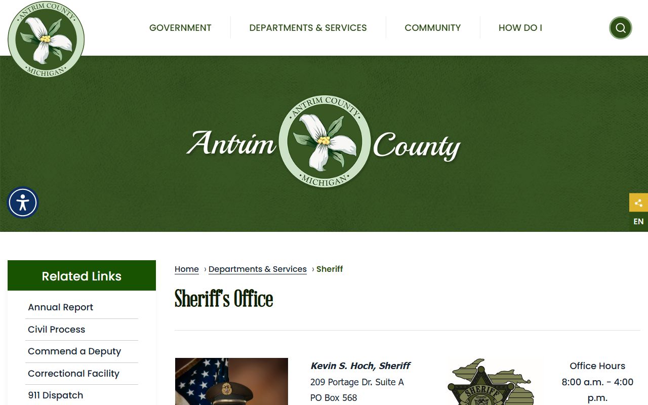 Antrim County arrest records and sheriff booking information