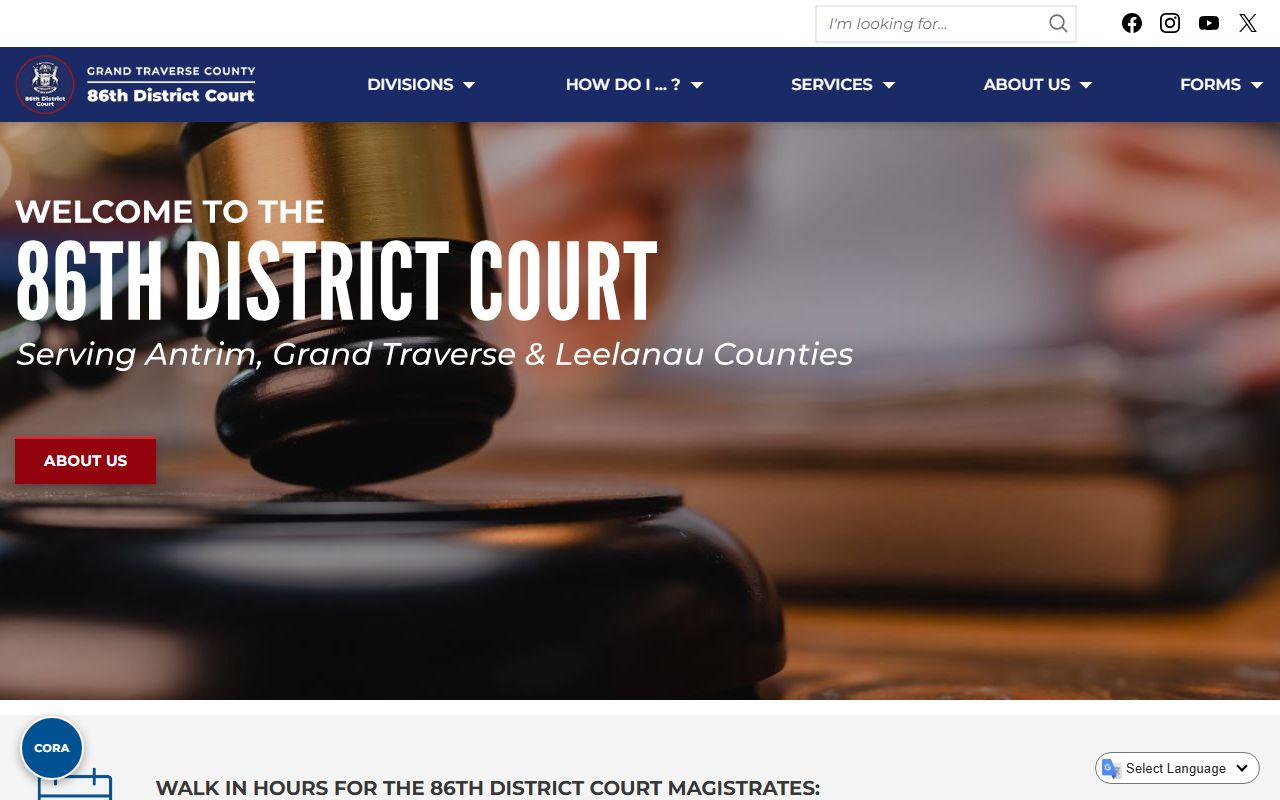 Antrim County 86th District Court contact page