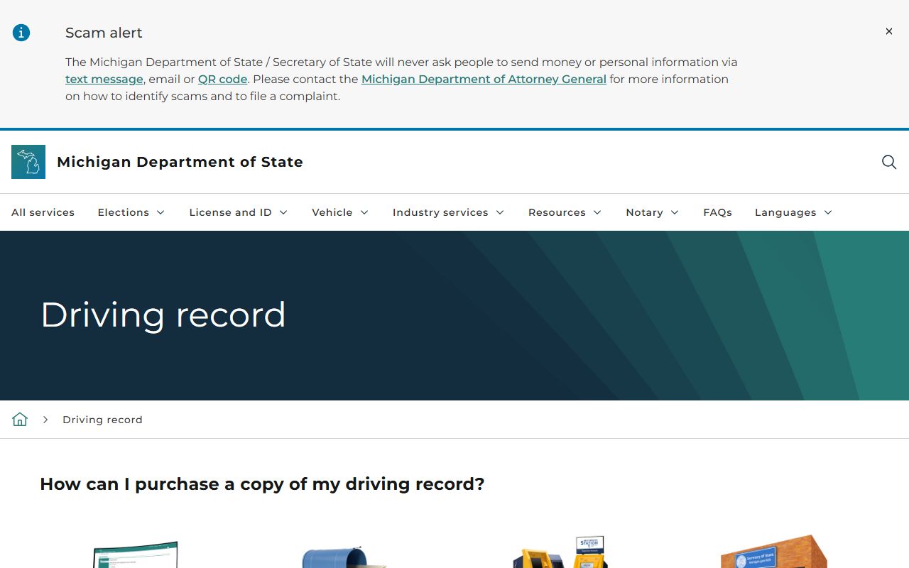 Antrim County traffic court records compared with the Michigan Secretary of State driving record page